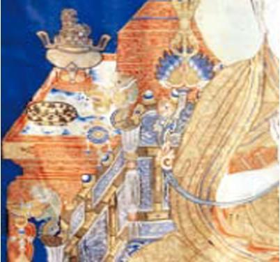 大慈法王像缂丝唐卡局部