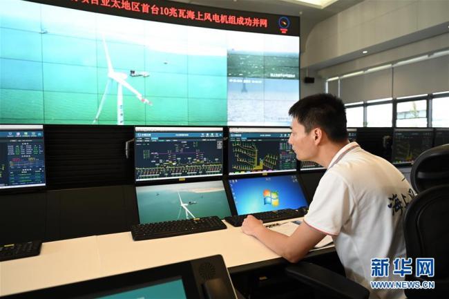 Erste 10 Mw Windkraftanlage Im Meer Chinas In Betrieb Genommen China Tibet Online