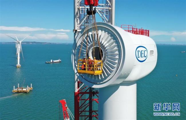 Erste 10 Mw Windkraftanlage Im Meer Chinas In Betrieb Genommen China Tibet Online
